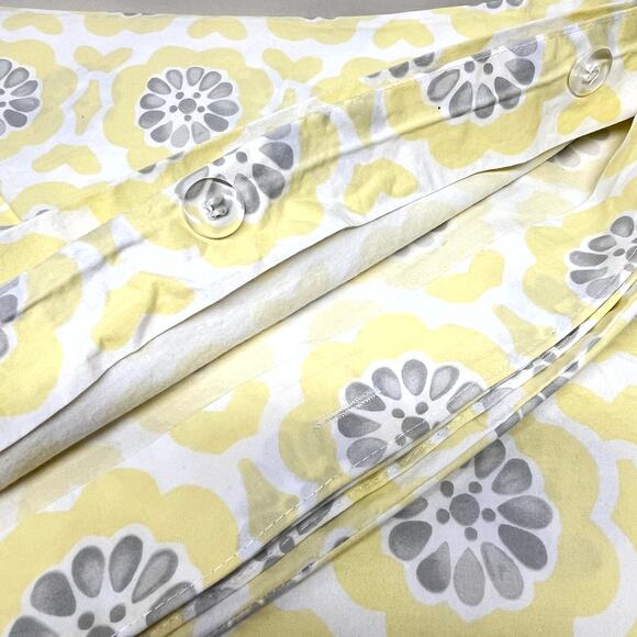 Pottery Barn Kids Cotton Yellow Floral Duvet Cover Full Queen Size - Picture 2 of 6